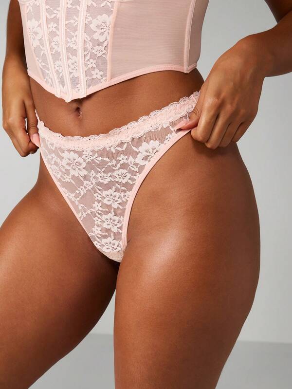Missguided MISSGUIDED Lace Corset Bralette And Thong Set