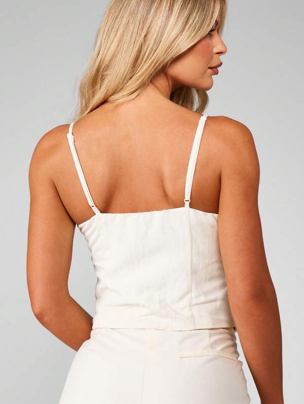 Missguided MISSGUIDED Lace Up Flower Applique Corset Top