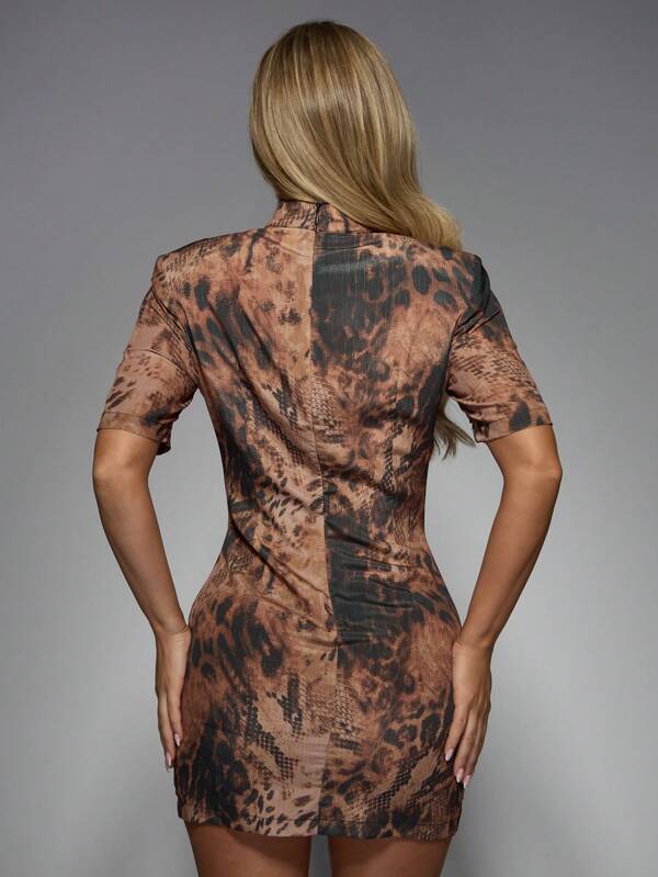 Missguided MISSGUIDED Leopard Print Bodycon Mini Dress