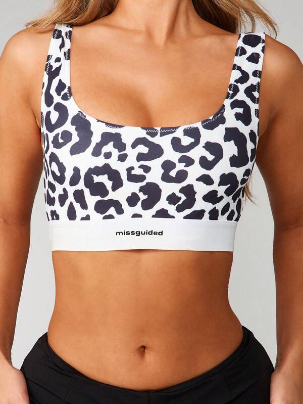Missguided MISSGUIDED Leopard Print Bralette With Scoop Neckline
