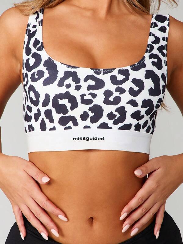 missguided MISSGUIDED Leopard Print Bralette With Scoop Neckline