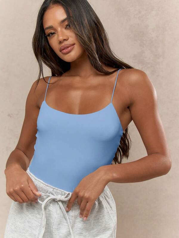 Missguided MISSGUIDED Lightweight Ribbed Spaghetti Strap Cami Top