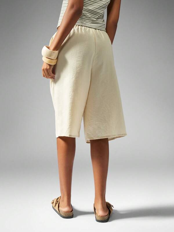 Missguided MISSGUIDED Linen Feel Look Bermuda Shorts With Drawstring Waist