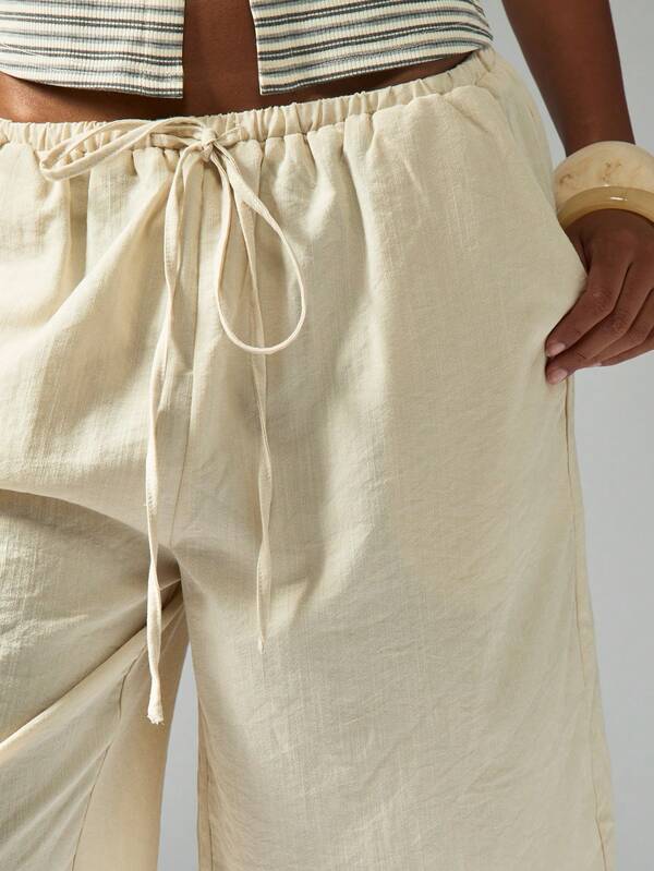 Missguided MISSGUIDED Linen Feel Look Bermuda Shorts With Drawstring Waist