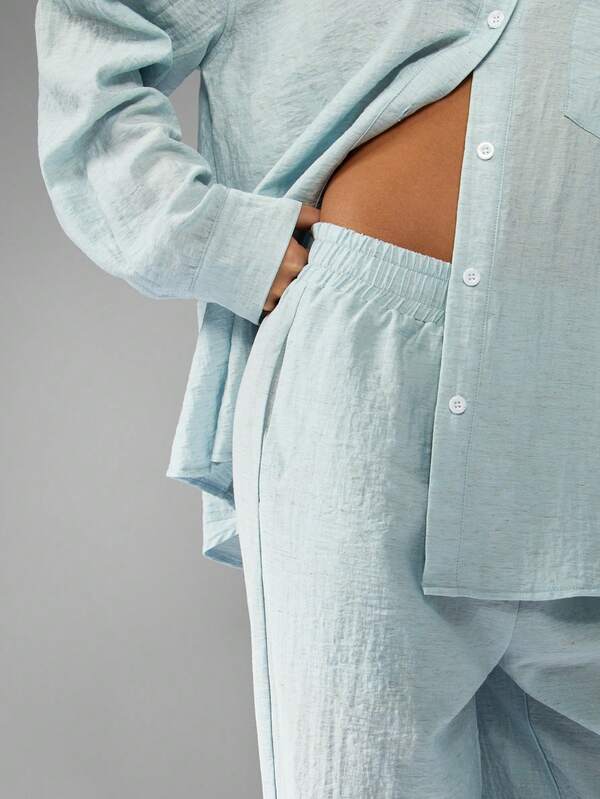 Missguided MISSGUIDED Linen Look Coordinated Two-Piece Set