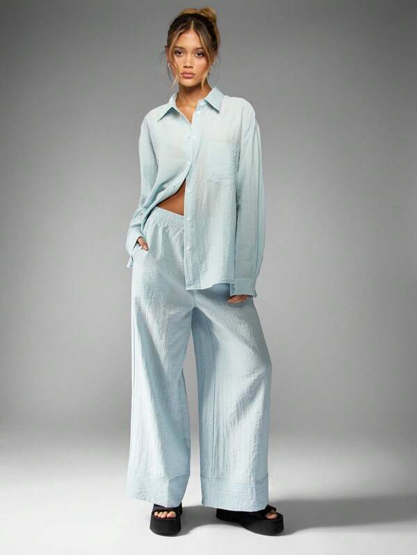 missguided MISSGUIDED Linen Look Coordinated Two-Piece Set