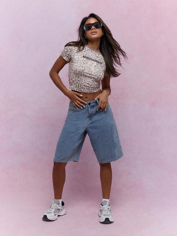 Missguided MISSGUIDED Logo Leopard Print With Contrast Collar