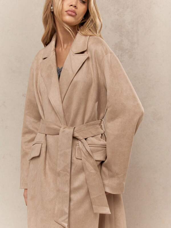 Missguided MISSGUIDED Long Belted Elegant Trench Women Overcoats