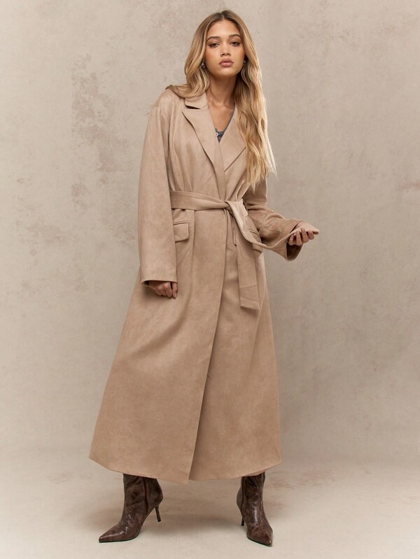 Missguided MISSGUIDED Long Belted Elegant Trench Women Overcoats
