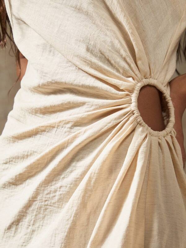 Missguided MISSGUIDED Long Dress With One Shoulder Side Slit And Cutout