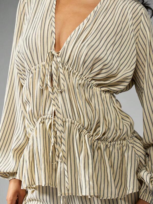 Missguided MISSGUIDED Long Sleeve Blouse And Trousers Two Piece Set