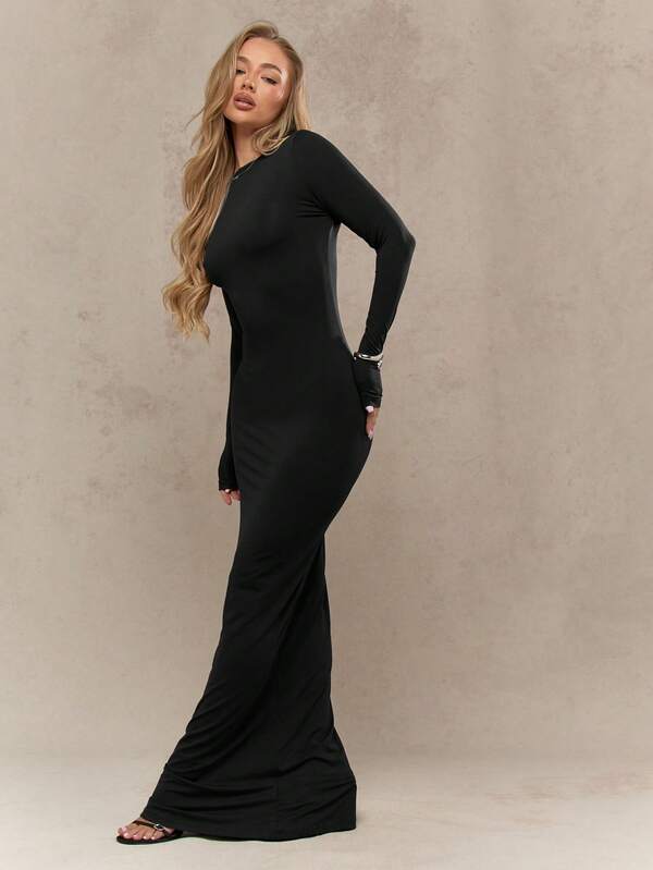 Missguided MISSGUIDED Long Sleeve Bodycon Maxi Dress