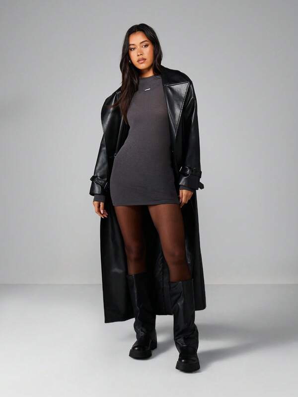 Missguided MISSGUIDED Long Sleeve Bodycon Mini Dress