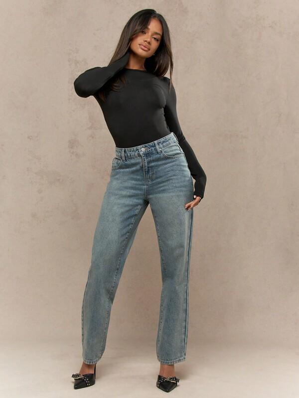 Missguided MISSGUIDED Long Sleeve Bodysuit With Crew Neck And Fitted Silhouette