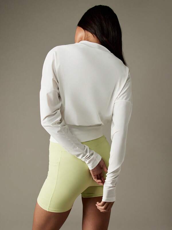 Missguided MISSGUIDED Long Sleeve Crew Neck Top With Logo