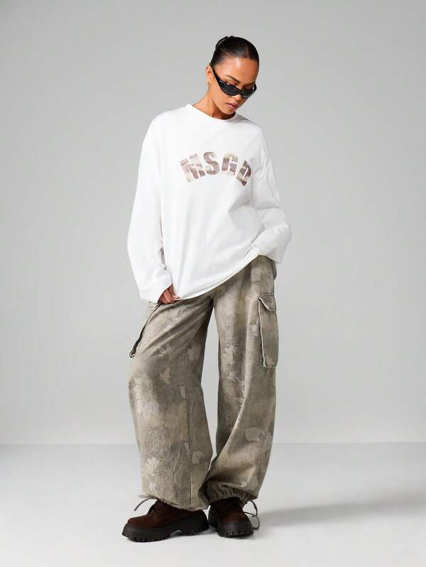 Missguided MISSGUIDED Long Sleeve Text Print Sweatshirt