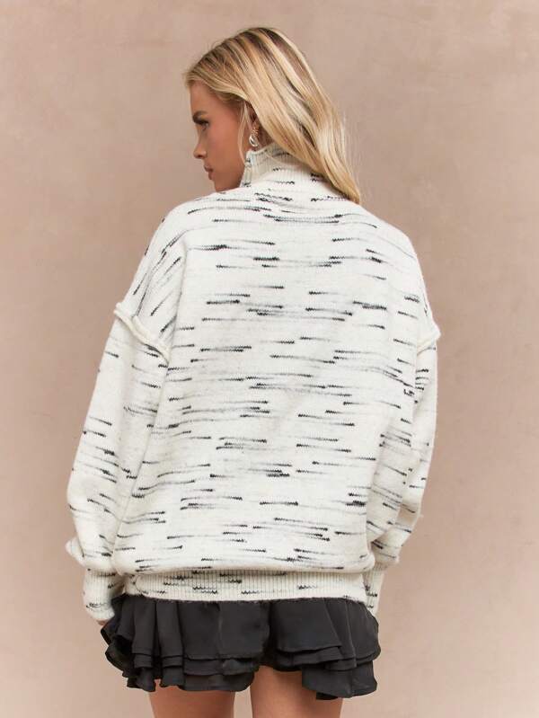 Missguided MISSGUIDED Long Sleeve Turtleneck Oversized Knit Sweater