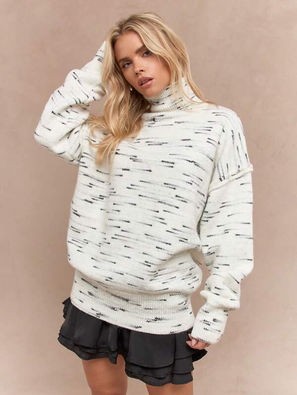 missguided MISSGUIDED Long Sleeve Turtleneck Oversized Knit Sweater