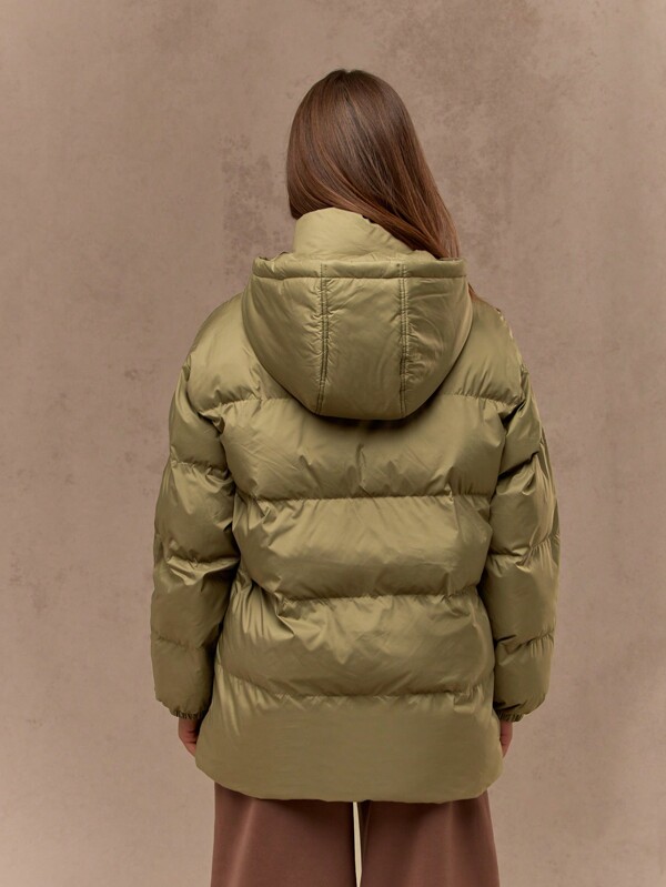 Missguided MISSGUIDED Longline Quilted Puffer Hooded Insulated Winter Coat