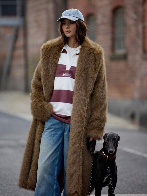 missguided MISSGUIDED Luxury Plush Teddy Bear Faux Fur Coat