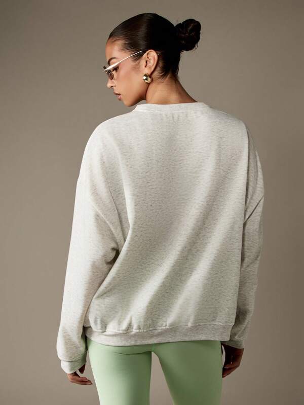 Missguided MISSGUIDED Matcha Club Graphic Print Sweatshirt With Crewneck Design