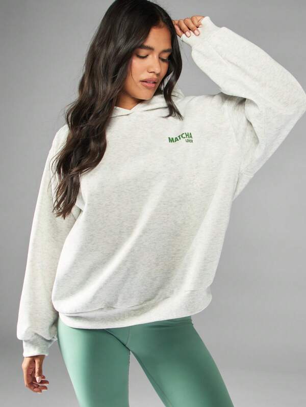 Missguided MISSGUIDED Matcha Lover Graphic Hoodie With Centre Pocket