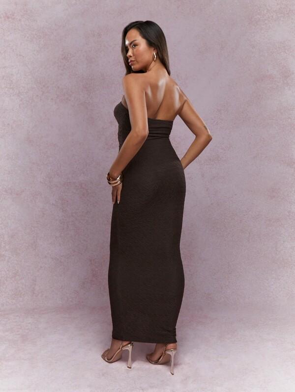 Missguided MISSGUIDED Metal Detail Cut Out T Bandeau Maxi Dress