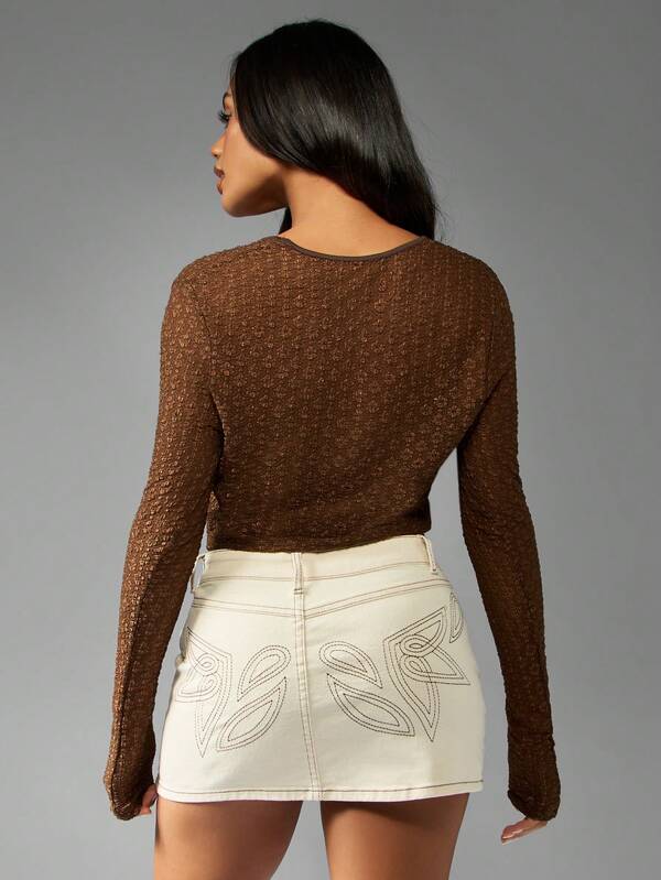 Missguided MISSGUIDED Metallic Knit Cowl Neck Long Sleeve Top
