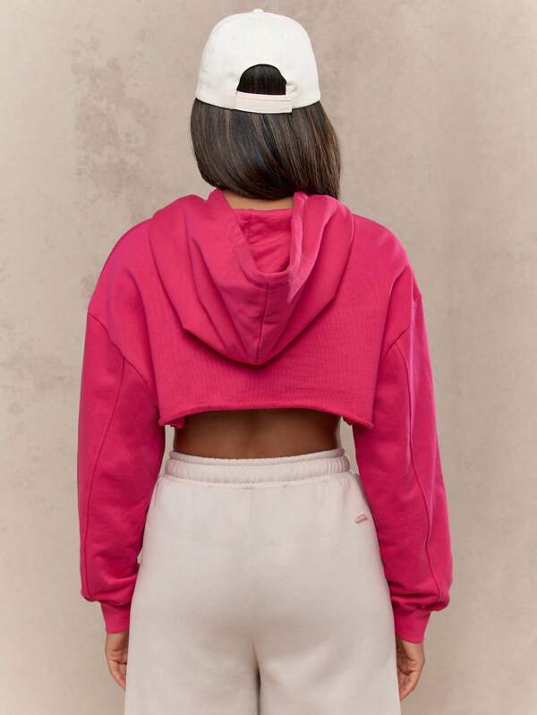 Missguided MISSGUIDED MG Sport Classic Ultra Cropped Athleisure Hoodie Sweatshirt