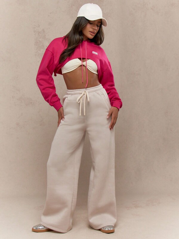 Missguided MISSGUIDED MG Sport Classic Ultra Cropped Athleisure Hoodie Sweatshirt