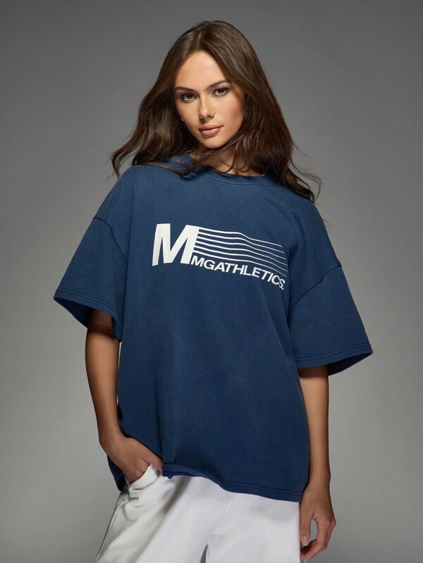 Missguided MISSGUIDED MGAthletics Graphic Print Oversized T-Shirt