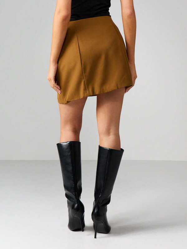 Missguided MISSGUIDED Mini Skirt With Ring Buckle Detail