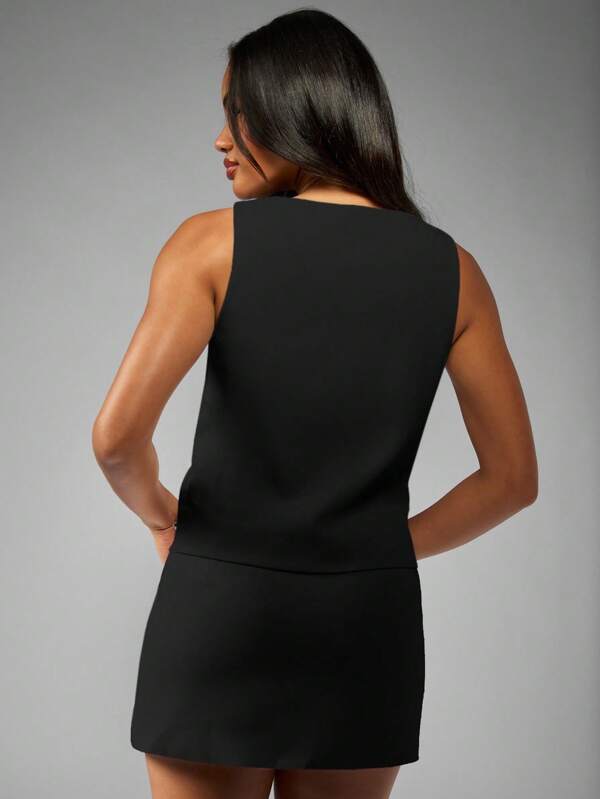 Missguided MISSGUIDED Mini Skirt With Silver Studs And Side Cutouts