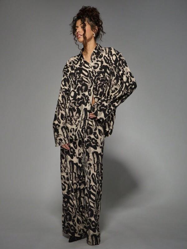 Missguided MISSGUIDED Animal Print Two Piece Set