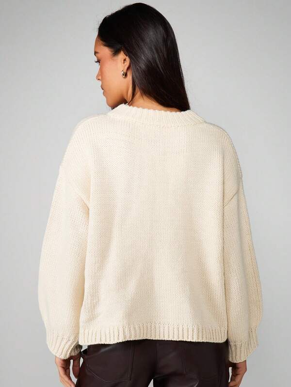 Missguided MISSGUIDED Button Up Knit Cardigan