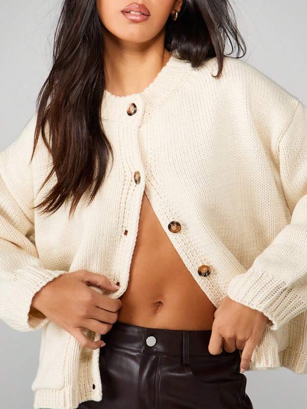 Missguided MISSGUIDED Button Up Knit Cardigan