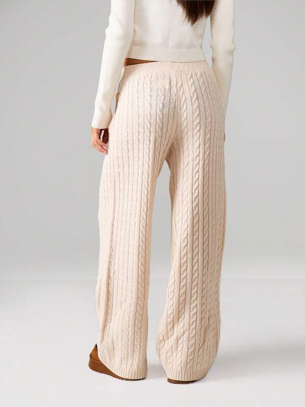 Missguided MISSGUIDED Cable Knit Wide Leg Joggers