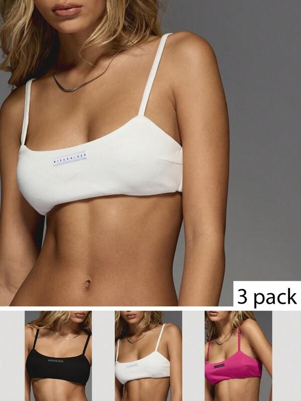 missguided MISSGUIDED Crop Cami Bra Top Pack Of 3