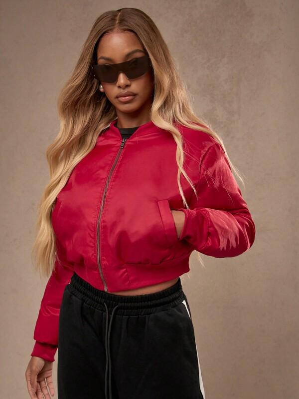 missguided MISSGUIDED Cropped Bomber Winter Coats