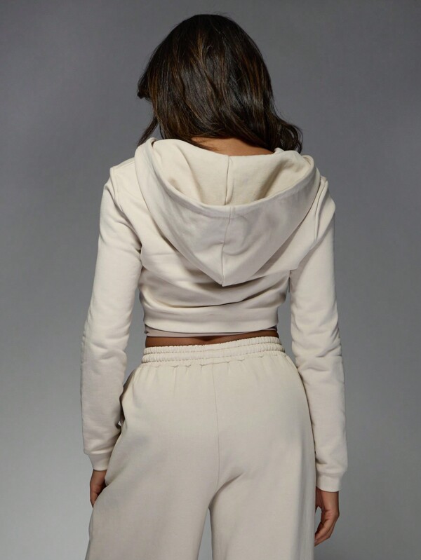 Missguided MISSGUIDED Cropped Zip Up Sweatshirt