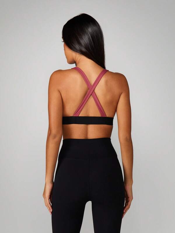Missguided MISSGUIDED Deep V Cross Back Sports Bra