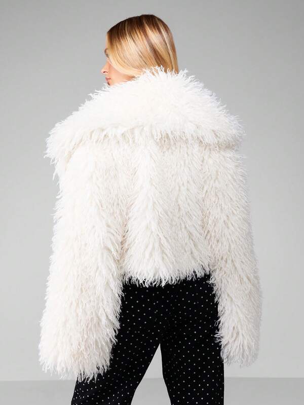 Missguided MISSGUIDED Faux Fur Open Front Coat