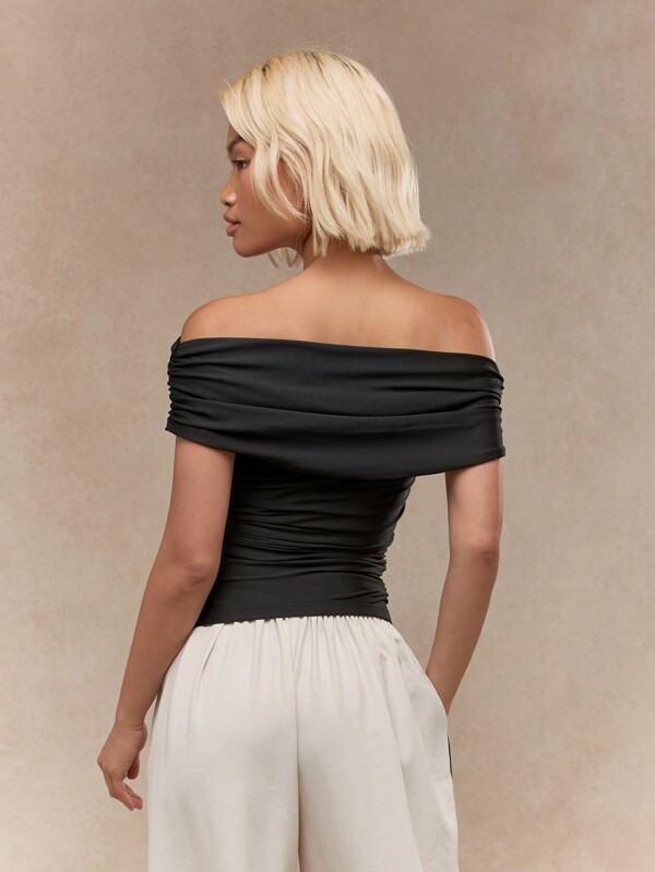 Missguided MISSGUIDED Jersey Ruched Bardot Top