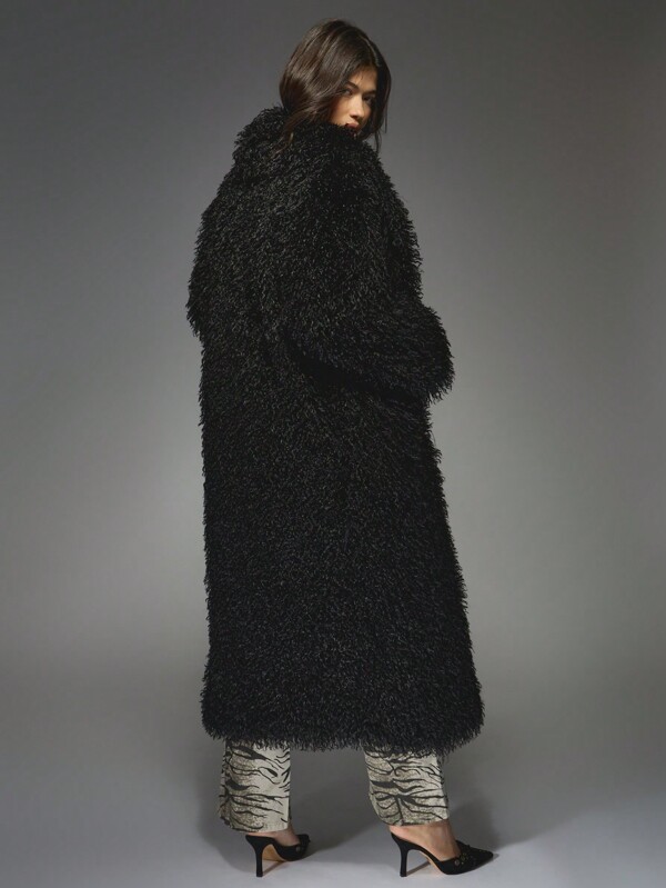 Missguided MISSGUIDED Long Shaggy Faux Fur Coat