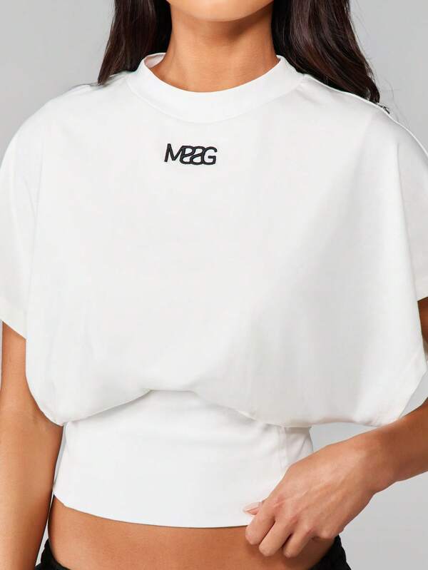 Missguided MISSGUIDED Oversized Crop Tee With Logo