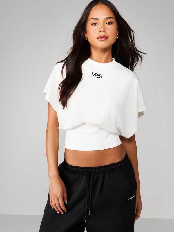 missguided MISSGUIDED Oversized Crop Tee With Logo