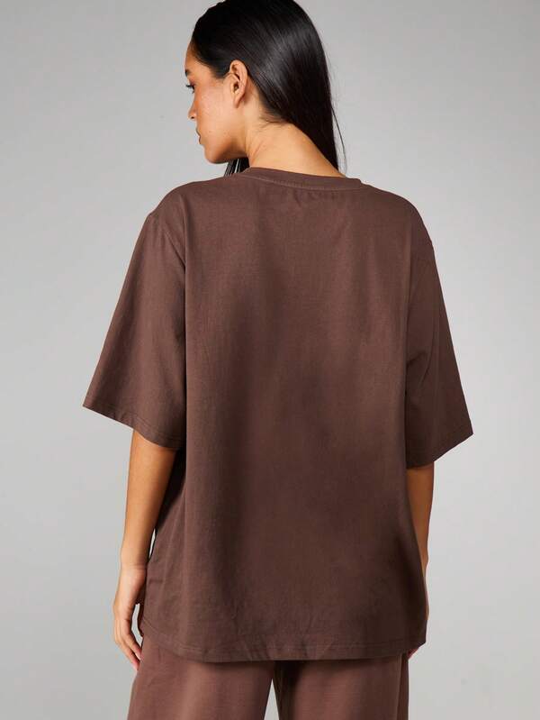 Missguided MISSGUIDED Oversized Logo Print T Shirt