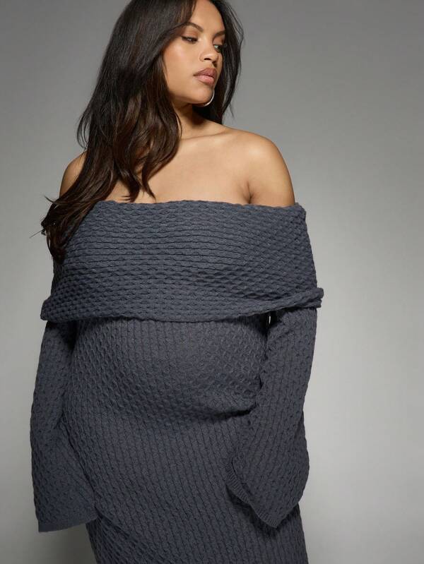 Missguided MISSGUIDED MISSGUIDED PLUS Chunky Knit Oversized Plus Size Sweater Dress