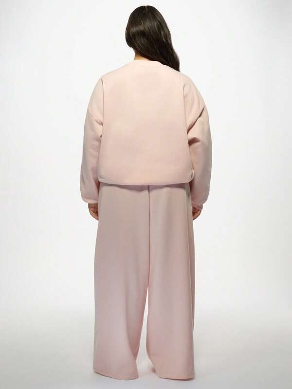 Missguided MISSGUIDED MISSGUIDED PLUS Oversized Diamante Bridesmaid Wide Leg Sweatpants