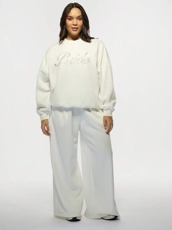 Missguided MISSGUIDED MISSGUIDED PLUS Plus Size Oversized Crystal Embellished Sweatshirt